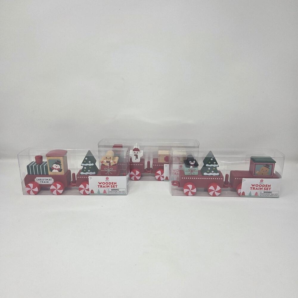 Christmas Wooden 3 Piece Train Set